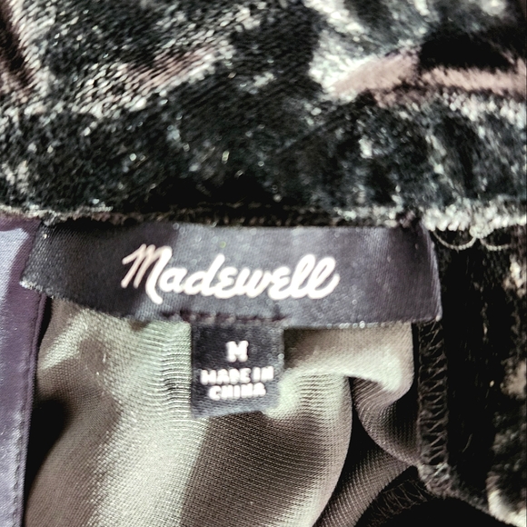 Madewell Velvet Choker Top Olive Green Size M - Picture 11 of 12